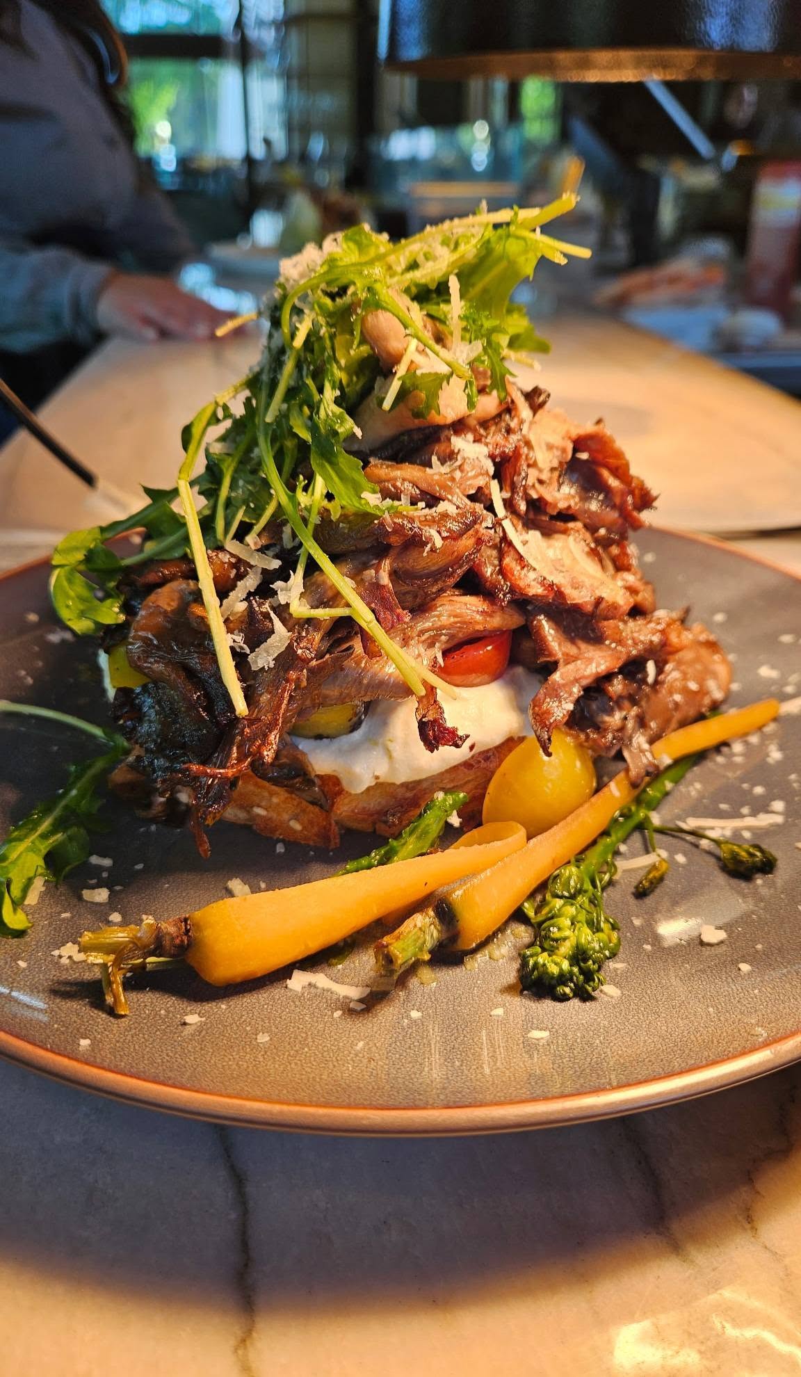 Mushroom and burrata toast